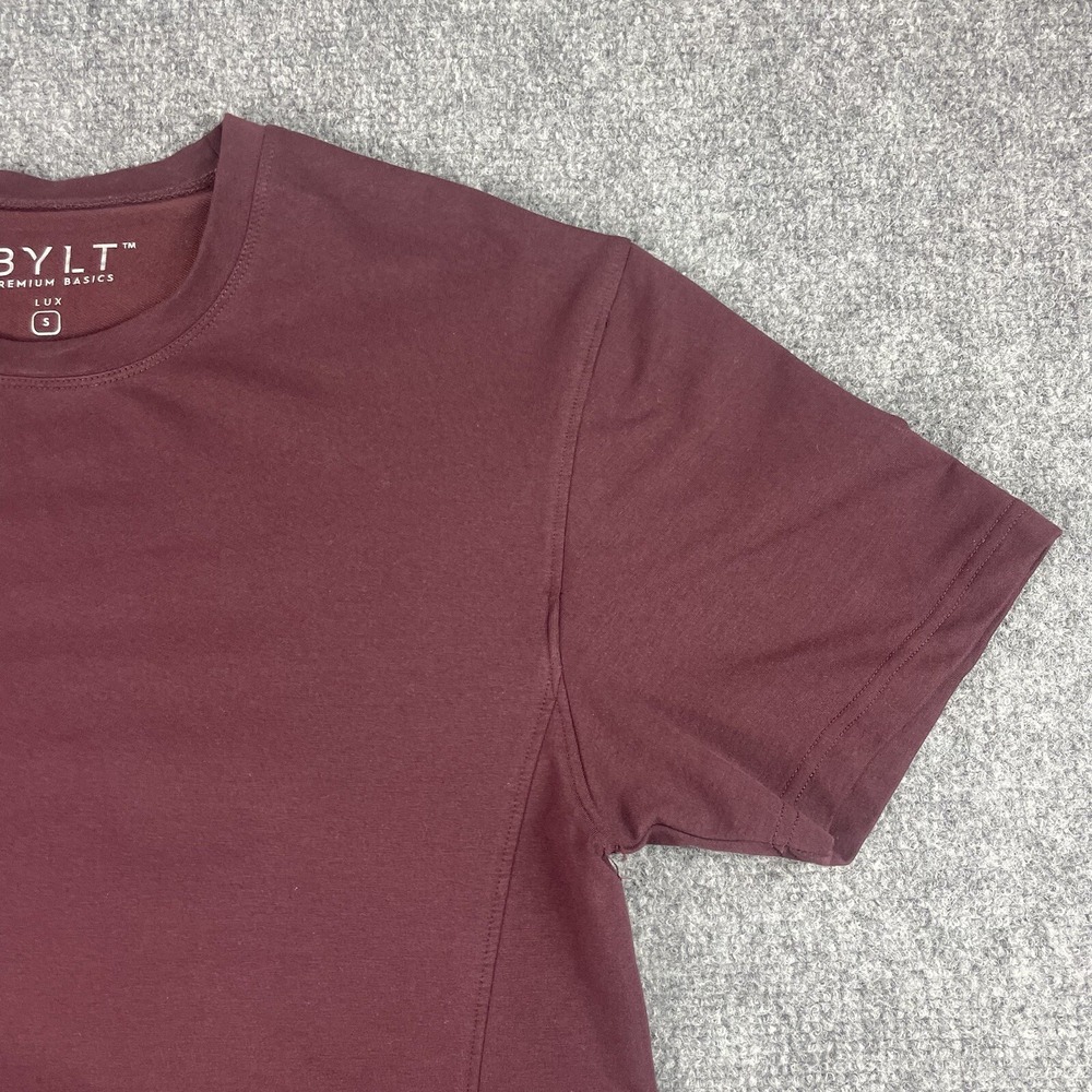 BYLT Lux Shirt Small Burgandy Short Sleeve Performance Premium Basics Men's‎ - Picture 3 of 12